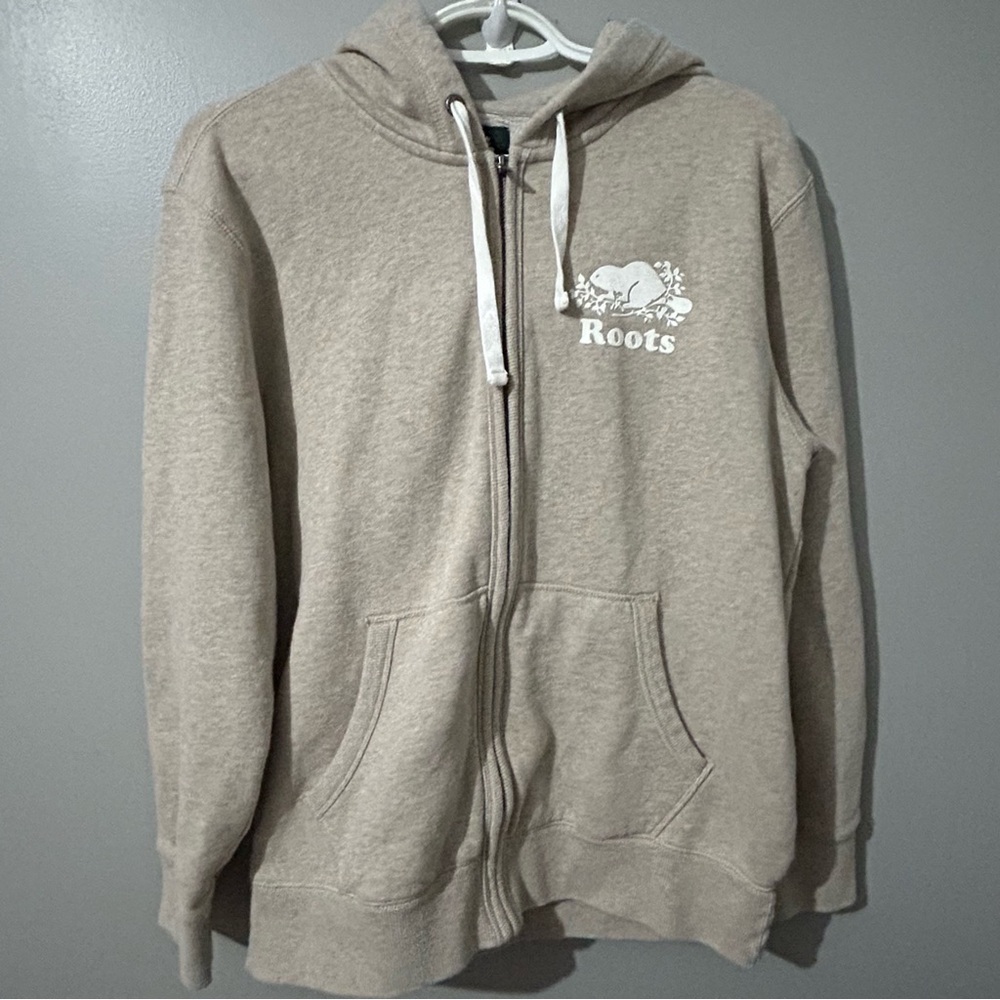 Roots Beige Full-Zip Hoodie Women’s Size Small